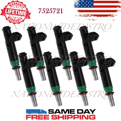 8x OEM Siemens Fuel Injectors for 04-10 BMW 545i 550i 650i 745i 750i 750Li X5 V8 - Image 1 of 4