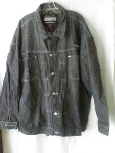 Propain Urban Culture Mens 3X Black Denim Front Button Jacket Cotton Longsleeve - Picture 1 of 10