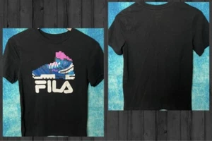 FILA Boys' S/S Sneaker Logo Graphic T-Shirt Black Size Medium 10/12 - Picture 1 of 5