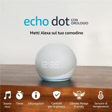 Echo Dot 5 (5ª generazione) ALEXA CON OROLOGIO ALTOPARLANTE SMART BIANCO NUOVO 4