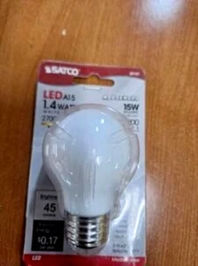 SATCO S9151 LED 120V 1.4W=15W 45L 2,700K E26 A15 FROST APPLIANCE/FAN FREE SHIP - Picture 1 of 3
