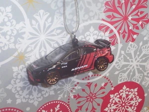 2008 Mitsubishi Lancer Evolution Custom Christmas Ornament Verzierung schwarz rot - Bild 1 von 2
