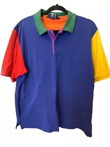 Polo Lands End Para Hombres L De Colección Años 90 Algodón Ajuste Regular Bloques de Color EE. UU. Pullover L - Imagen 1 de 7