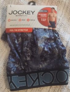 Brand New Jockey Men's L ActiveMicro Boxer Brief One Pack Stretch Navy TEC 