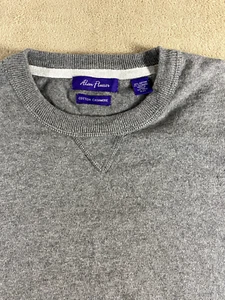 Suéter ALAN FLUSSER Para Hombre XXL Gris Manga Larga Algodón Cachemira Preppy - Imagen 1 de 14