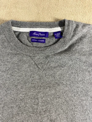 Suéter ALAN FLUSSER Para Hombre XXL Gris Manga Larga Algodón Cachemira Preppy Foto 1 de 4