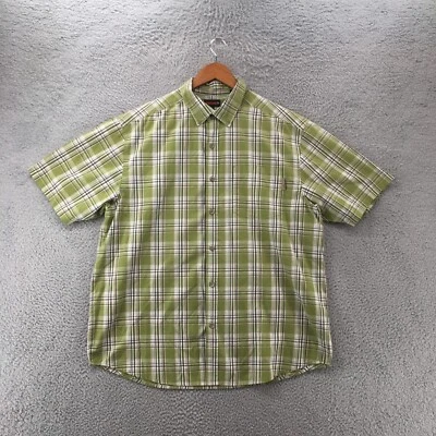 Wolverine Button Down Shirt Mens XL Green Cotton Blend Plaid Short Sleeve Collar - Image 1 of 4