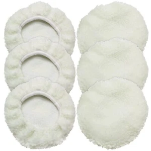 6 Pcs Car Polishing Bonnet Buffing Pad Lamb Fleece Buffing Pad Cover For 9" 10" - Picture 1 of 6