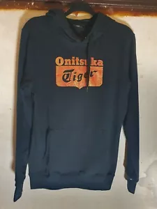 Asics Onitsuka Tiger Authentic Black Hoody Sweatshirt Small BNWT RRP £75 - Imagen 1 de 12