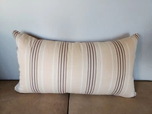 LUMBAR Zippered Throw Pillow Cover Roth & Tompkins Woven Striped 14x26 BRAND NEW - Picture 1 of 12