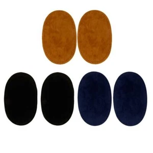 Prettyia 3 Pairs Sew On Suede Oval Elbow Knee DIY Patches Blue/Black/Camel - Picture 1 of 12