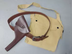 INDIANA JONES COSPLAY SET - HAVERSACK BAG, LEATHER HOLSTER & BELT - ALL NEW MADE - Picture 1 of 4
