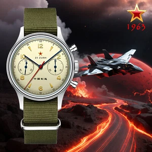 38mm SEAGULL 1963 Exhibition Case Sapphire Glass Chronograph Mechanical Watch - Picture 1 of 10