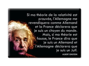 ALBERT EINSTEIN APHORISMES "RELATIVITÉ L'ALLEMAGNE REVENDIQUERA" AIMANT -39 - Picture 1 of 8