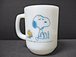 SNOOPY coffee break Anchor Hocking fire king MUG - Picture 1 of 6
