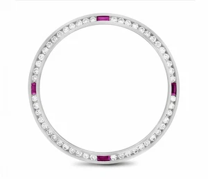 36MM 1,30CT BISEL DIAMANTE PARA ROLEX DATEJUST, PRESIDENTE 18KW CON CANAL RUBIES - Imagen 1 de 7