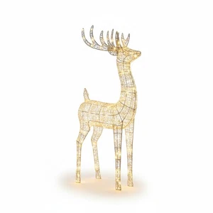 118cm Metal Silver Deer with 600 Warm White LEDs and Silver PVC Strip Christmas - Picture 1 of 7