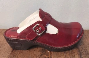 NEW Born Shoes Della Burgandy Patent Leather Clogs Size 9 Slip On Comfort In Box - Picture 1 of 10