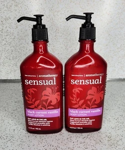 Bath Body Works Sensual Aromatherapy Black Currant Vanilla Lotion Lot of 2 - Picture 1 of 4