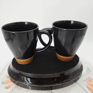 Set di 2 tazzine da caffè Pfaltzgraff in gres 12 oz nere concentriche alte 4,5 pollici - Foto 1 di 8