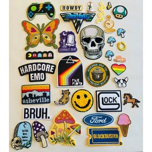 34 gestickte Bügelflicken  - Bild 1 von 4