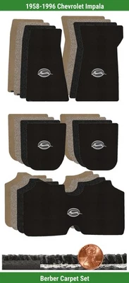 Conjunto de tapete berbere personalizado para Chevrolet Impala 58-96 com logotipo (5 peças) #C4R - Imagem 1 de 4