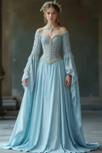 Vintage Victorian Prom Dresses Flare Sleeves Sweetheart Corset evening Gown  - Picture 1 of 4