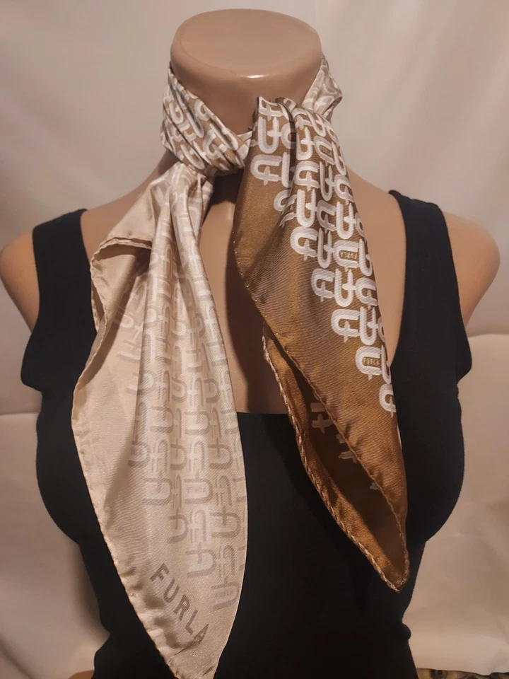 Pañuelo seda Furla marrón y beige - Imagen 1 de 1