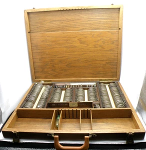 Globe Optical Co Optiker Linsen Set Holz Eiche Box Marlboro Gebäude Boston MA - Bild 1 von 16