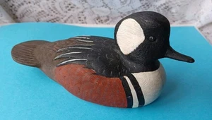 DE COLECCIÓN 1984 CON CAPUCHA MERGANSER DRAKE TALLADO SEÑUELO ARTISTA FIRMADO ILEGIBLE/USADO - Imagen 1 de 17