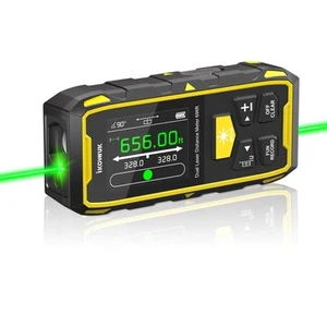 Dual Laser Measuring Tool, 656FT/200M Green Bilateral Laser Distance Meter 6 ... - Picture 1 of 8