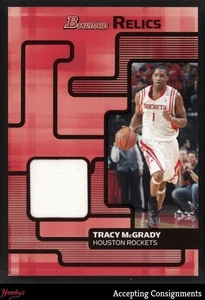 2007-08 Bowman Relics Tracy McGrady GAME USED JERSEY ROCKETS - Picture 1 of 2
