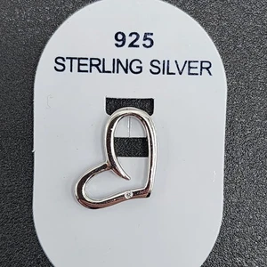 NUEVO Colgante de Plata de Ley 925 Circonita Cúbica Corazón 17mm - Imagen 1 de 5