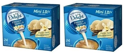 Paquete de 2 cajas individuales de crema de café de vainilla francesa International Delight Foto 1 de 3