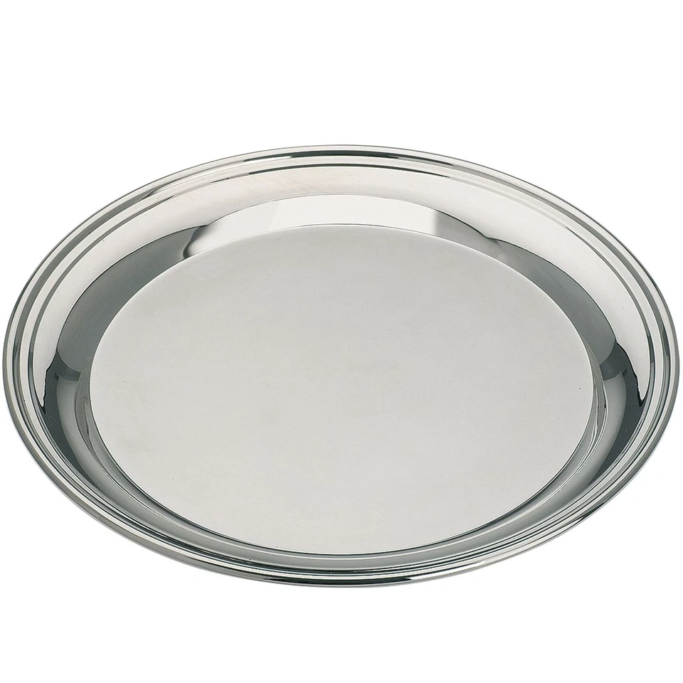 großes rundes glänzendes versilbertes Tablett Ø 31 cm - Bild 1 von 1