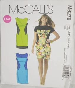 Abito donna McCalls Easy pattern 6278 taglia 4-12 non tagliato - Foto 1 di 3