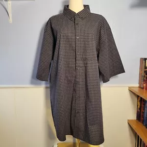 Beverly Hills Polo Club Men's 3XLT Gray Black Causal Short Sleeve Button Down - Picture 1 of 9