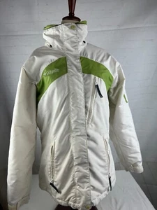 Vintage 90s Columbia Damen M Winter Ski Snowboard Jacke weiß Full Zip Taschen - Bild 1 von 5