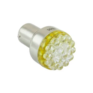 1156 BA15S Yellow Turn Signal Blinker Single Filament 1x LED Light Bulb Globe - Picture 1 of 3