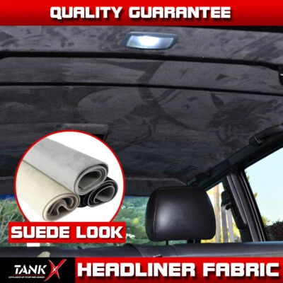 Upholstery Replace Suede Headliner Fabric 1/8" Foam Backed Automotive Roof Droop - Image 1 of 4