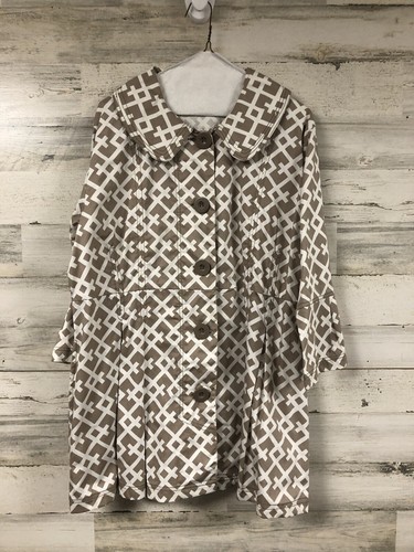 OFF WHITE Oh Gussie! Giacca manica a campana stampa reticolo taglia XXL retrò boho designer cotone