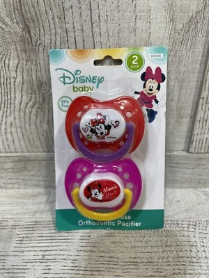 2 Disney Minnie Mouse Bebé Niña-Pacificadores/Nubs-Calmantes Rosa/Rojo Nuevo Sin BPA Foto 1 de 4