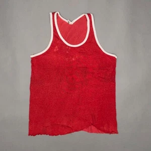 Vintage 1960s RUSSELL ATHLETIC TANK TOP T SHIRT Gym Jersey 60s School Ringer M - Picture 1 of 12