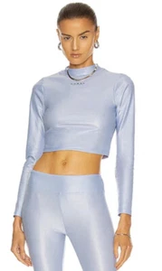 KORAL Luca Infinity Long Sleeve Crop Top sz. XS Blue NWOT - Picture 1 of 3