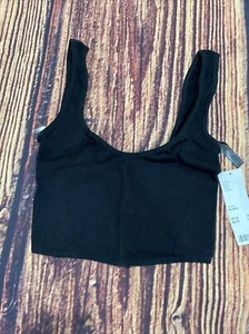 NWT Urban Outfitters OFU Imogen Seamless Bralette Black $25 - Picture 1 of 6