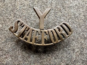 Sehr seltener, ECHTER Post - Staffordshire Yeomanry Schultertitel 1. Weltkrieg - Bild 1 von 2