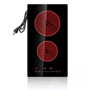 12" Built-in Electric Cooktop Radiant Ceramic Cooktop 2 Burners 110V 1800W - Picture 1 of 12