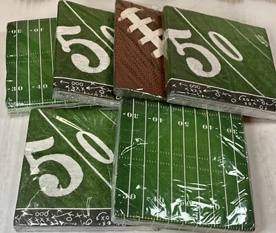 Servilletas de papel de fútbol americano NFL Super Bowl 6 paquetes de 24 unidades (144 en total) Foto 1 de 3