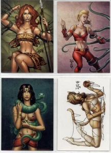 Pinup Girl Card Set - all 4 cards signed by Diana "Mecha" Greenhalgh [2011] - Picture 1 of 2