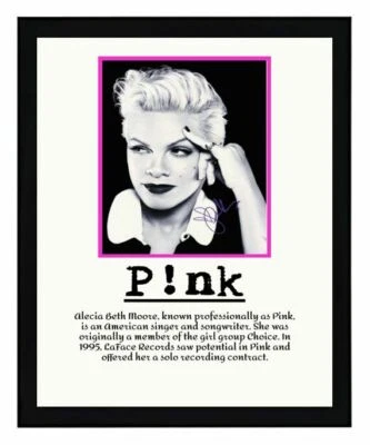 PINK SIGNED PHOTO PRINT PICTURE POSTER HOME DECOR WALL ART A4 GIFT SINGER MUSIC